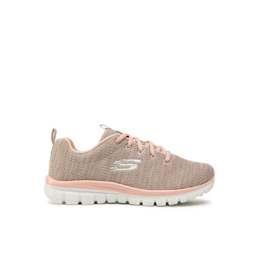Sneakersy Skechers Twisted Fortune 12614/NTCL Beżowy ze sklepu eobuwie.pl w kategorii Buty sportowe damskie - zdjęcie 184714039