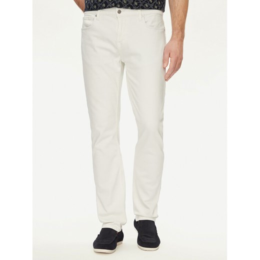Guess Spodnie materiałowe Angels M4RAN2 WFXVB Biały Slim Fit ze sklepu MODIVO w kategorii Spodnie męskie - zdjęcie 184714459