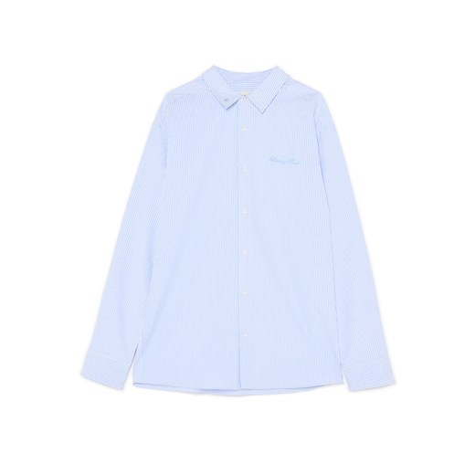 Cropp - Koszula w niebieskie paski z haftem - niebieski Cropp M Cropp