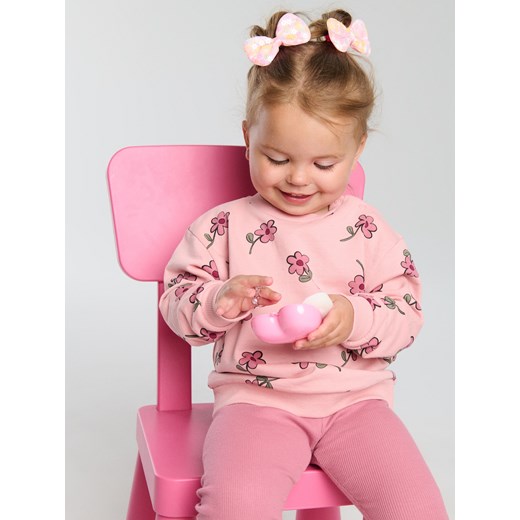 Sinsay - Bawełniany komplet dzianinowy w kwiatki - kremowy Sinsay 5-2 l) Sinsay