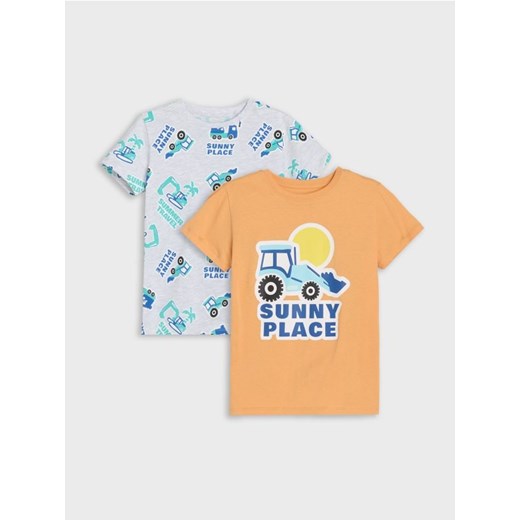 Sinsay - Koszulki 2 pack - pomarańczowy ze sklepu Sinsay w kategorii T-shirty chłopięce - zdjęcie 184720247