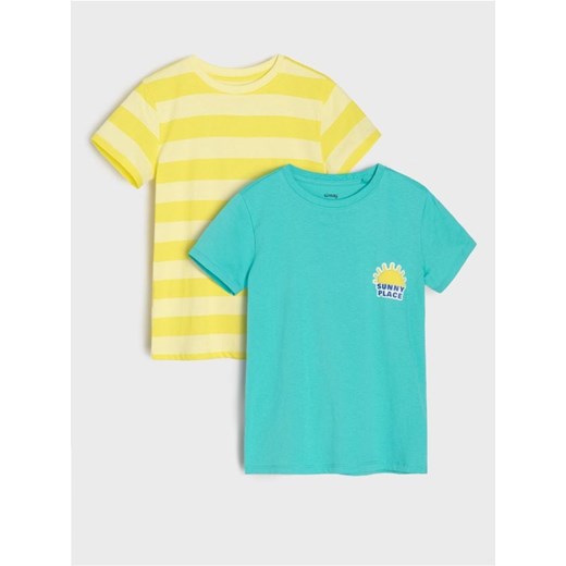 Sinsay - Koszulki 2 pack - turkusowy ze sklepu Sinsay w kategorii T-shirty chłopięce - zdjęcie 184720248