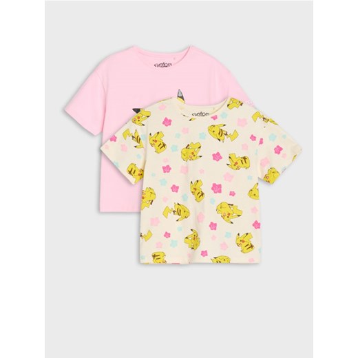 Sinsay - Koszulki 2 pack Pokémon - różowy ze sklepu Sinsay w kategorii Bluzki dziewczęce - zdjęcie 184720306
