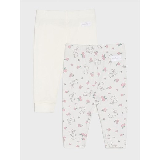 Sinsay - Spodnie 2 pack - kremowy ze sklepu Sinsay w kategorii Spodnie i półśpiochy - zdjęcie 184720578