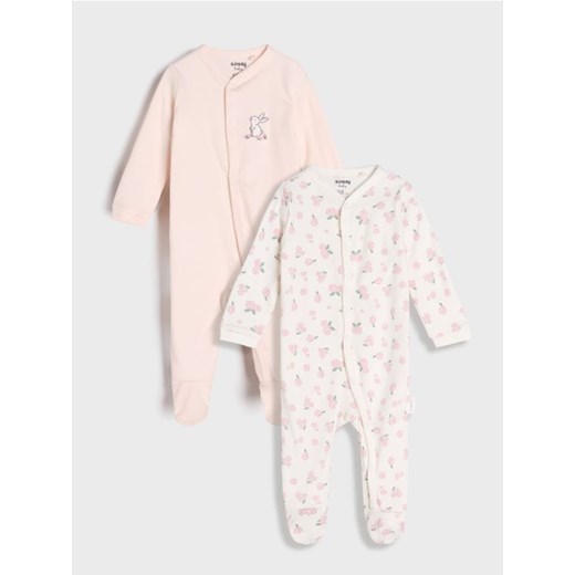 Sinsay - Pajacyki 2 pack - różowy Sinsay 62 (1-3 m) okazja Sinsay