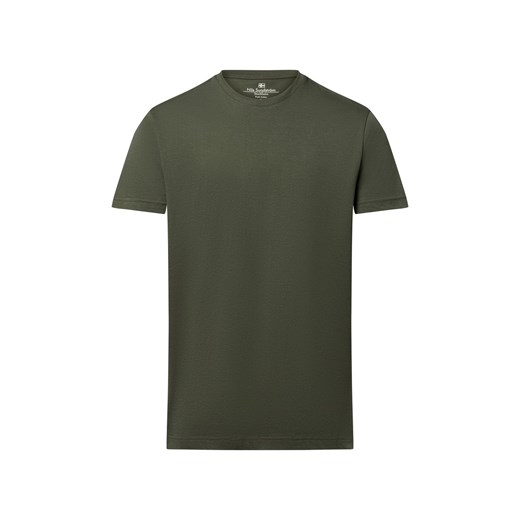 Nils Sundström Koszulka męska Mężczyźni Bawełna oliwkowy jednolity ze sklepu vangraaf w kategorii T-shirty męskie - zdjęcie 184721298