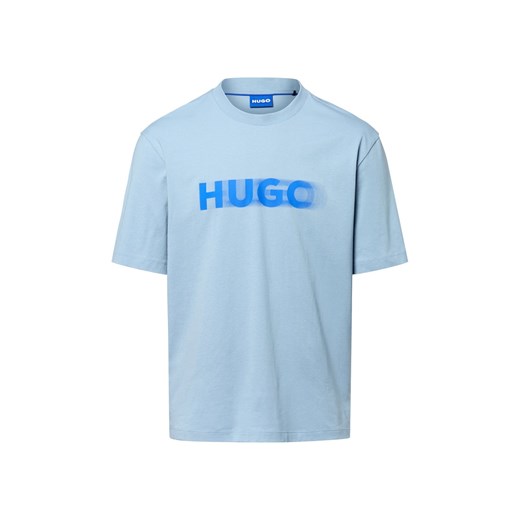 HUGO BLUE Koszulka męska - Nalax Mężczyźni Bawełna jasnoniebieski nadruk ze sklepu vangraaf w kategorii T-shirty męskie - zdjęcie 184721309