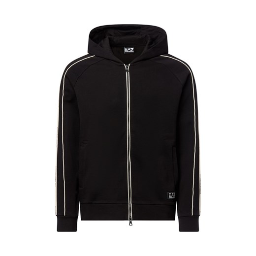 EA7 Emporio Armani Bluza męska Mężczyźni czarny jednolity ze sklepu vangraaf w kategorii Bluzy męskie - zdjęcie 184721335