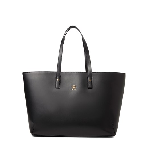 Tommy Hilfiger Damski shopper Kobiety Sztuczna skóra czarny jednolity ze sklepu vangraaf w kategorii Torby Shopper bag - zdjęcie 184721346