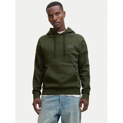 Jack&Jones Bluza Corp Logo 12152840 Zielony Regular Fit ze sklepu MODIVO w kategorii Bluzy męskie - zdjęcie 184722366