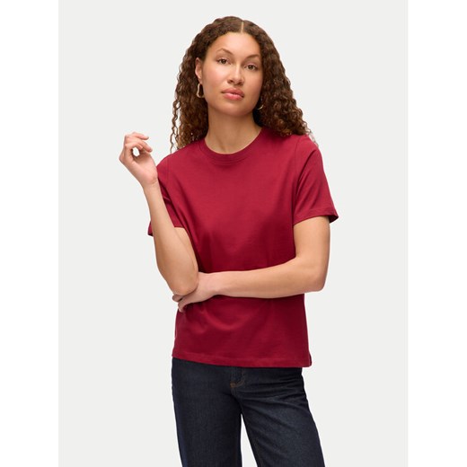 Vero Moda T-Shirt Paulina 10316991 Czerwony Regular Fit ze sklepu MODIVO w kategorii Bluzki damskie - zdjęcie 184722369
