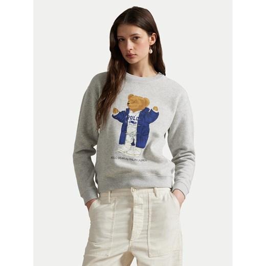 Polo Ralph Lauren Bluza 211972794001 Szary Relaxed Fit ze sklepu MODIVO w kategorii Bluzy damskie - zdjęcie 184722428