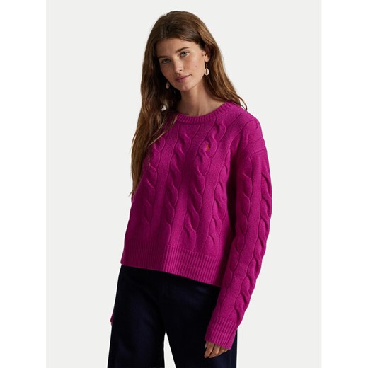 Polo Ralph Lauren Sweter 211A91216001 Różowy Straight Fit ze sklepu MODIVO w kategorii Swetry damskie - zdjęcie 184722439
