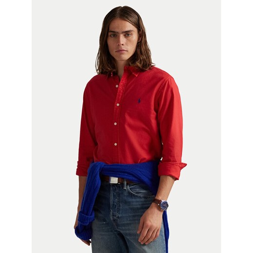 Polo Ralph Lauren Koszula 710804257061 Czerwony Slim Fit ze sklepu MODIVO w kategorii Koszule męskie - zdjęcie 184722455