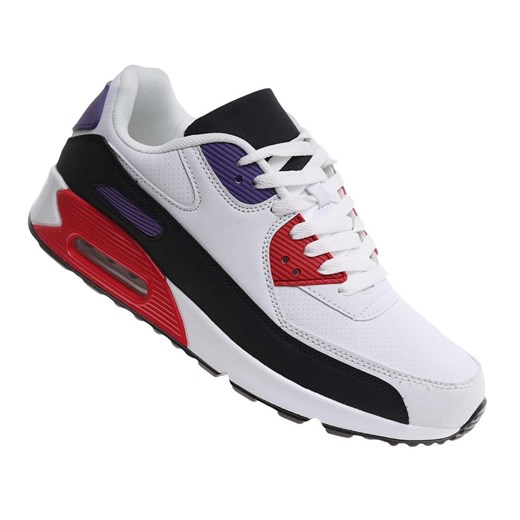 Wiązane biało fioletowe buty sportowe męskie /E9-3 17969 W385/ ze sklepu Pantofelek24.pl w kategorii Trampki męskie - zdjęcie 184723206