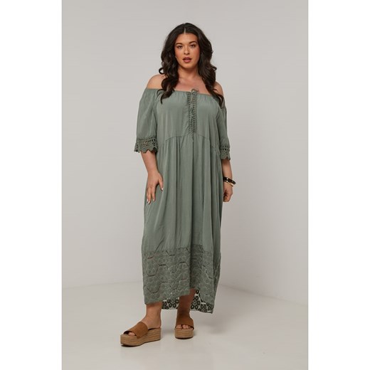 Curvy Lady Sukienka w kolorze khaki ze sklepu Limango Polska w kategorii Sukienki - zdjęcie 184723357