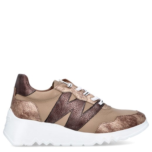 Hiszpańskie sneakersy premium - WONDERS E-6760 ZŁOTE ze sklepu Tymoteo.pl - sklep obuwniczy w kategorii Buty sportowe damskie - zdjęcie 184723778