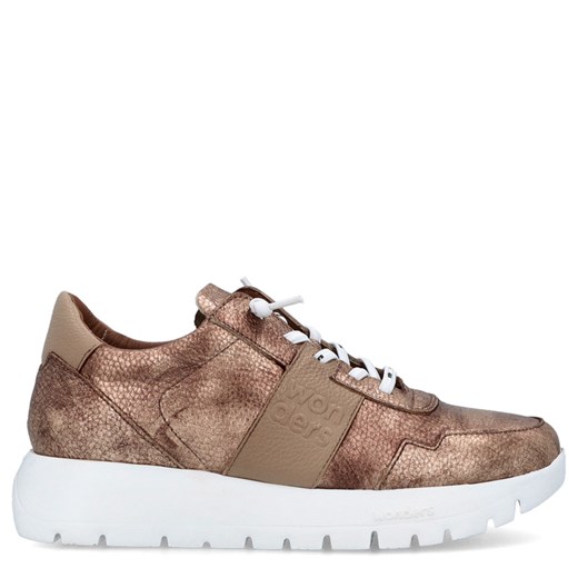 Hiszpańskie sneakersy premium - WONDERS A-2492 ZŁOTE ze sklepu Tymoteo.pl - sklep obuwniczy w kategorii Buty sportowe damskie - zdjęcie 184723909