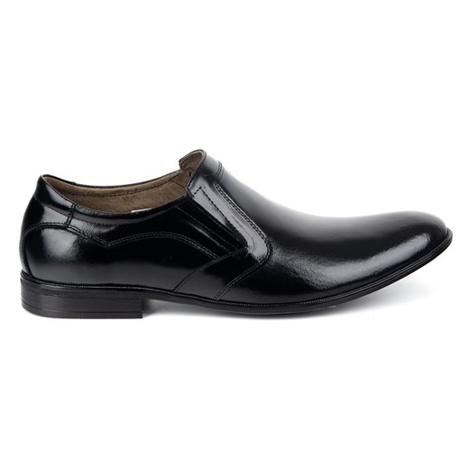 Męskie buty wizytowe skórzane wsuwane 284lu czarne polskiej produkcji ze sklepu butyolivier w kategorii Buty eleganckie męskie - zdjęcie 184724178