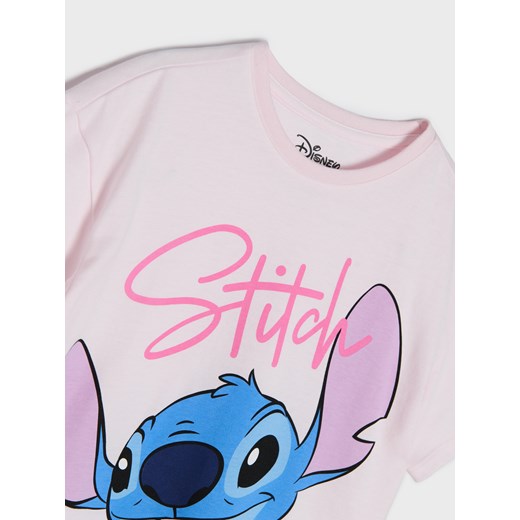 Sinsay - Koszulka Stitch - różowy Sinsay 122 (6-7 l) Sinsay