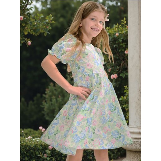 Sinsay - Sukienka z bufiastymi rękawami z kwiatowym motywem - wielobarwny ze sklepu Sinsay w kategorii Sukienki dziewczęce - zdjęcie 184724755