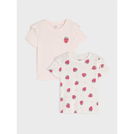 Sinsay - Koszulki z krótkim rękawem 2 pack - wielobarwny ze sklepu Sinsay w kategorii Bluzki dziewczęce - zdjęcie 184724768