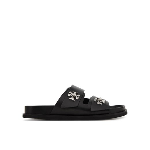 Klapki Tory Burch T Lock Sport Slide 175640 Czarny ze sklepu eobuwie.pl w kategorii Klapki damskie - zdjęcie 184725175