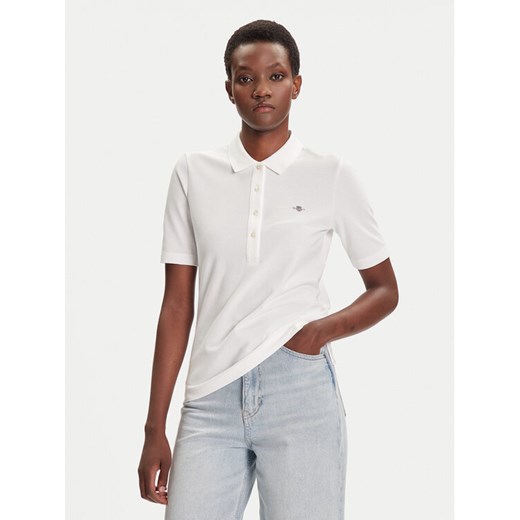 Gant Polo Shield 4202231 Écru Slim Fit ze sklepu MODIVO w kategorii Bluzki damskie - zdjęcie 184725625