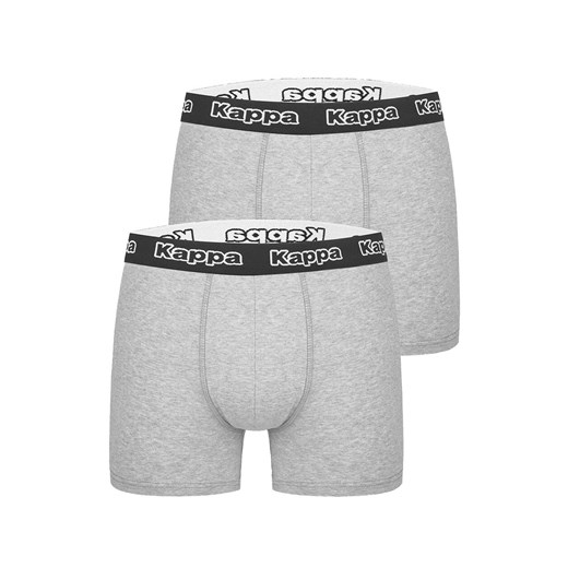 2-pack bokserki męskie bawełniane szare z logowaną gumą Kappa K1211, Kolor szary, Rozmiar M, Kappa ze sklepu Intymna w kategorii Majtki męskie - zdjęcie 184726708