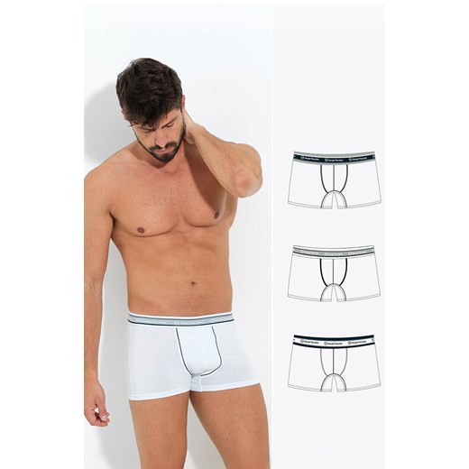 Sergio Tacchini bokserki męskie bawełniane białe 9000 SRT9000WH, Kolor biały, Rozmiar S, Sergio Tacchini ze sklepu Intymna w kategorii Majtki męskie - zdjęcie 184726789