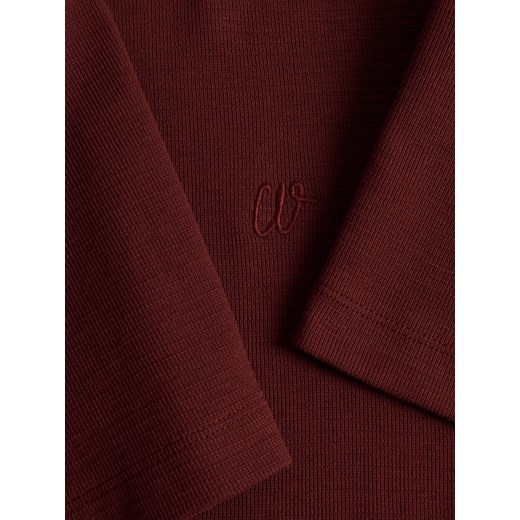 Reserved - Strukturalny t-shirt comfort fit - bordowy Reserved XXL Reserved
