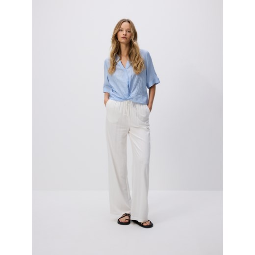 Reserved - Koszula z efektem gniecenia - jasnoniebieski Reserved S Reserved