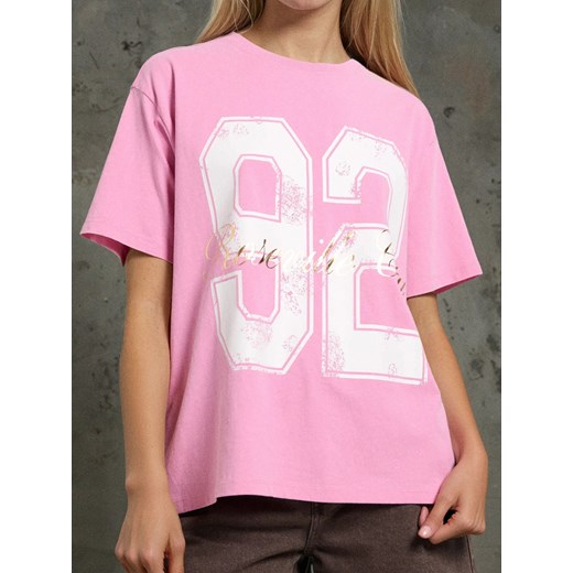 Sinsay - Koszulka z krótkim rękawem - różowy Sinsay L Sinsay