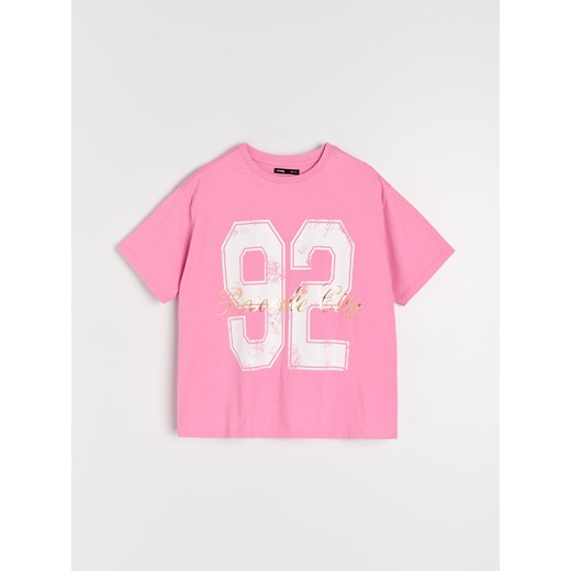 Sinsay - Koszulka z krótkim rękawem - różowy Sinsay S Sinsay