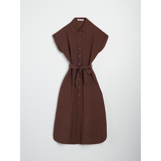 Sinsay - Sukienka - brązowy Sinsay S Sinsay