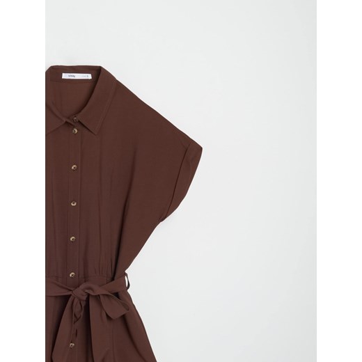 Sinsay - Sukienka - brązowy Sinsay M Sinsay