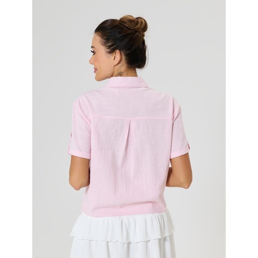 Sinsay - Bawełniana koszula z krótkim rękawem - różowy Sinsay XXL Sinsay