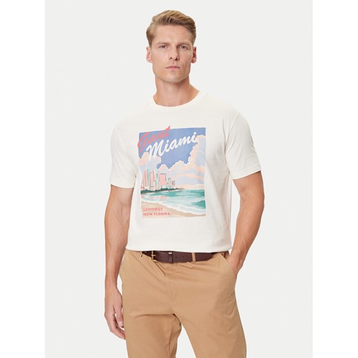 Gant T-Shirt 2003341 Écru Regular Fit ze sklepu MODIVO w kategorii T-shirty męskie - zdjęcie 184730298