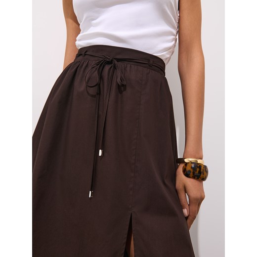 Mohito - Bawełniana brązowa spódnica midi - ciemno brązowy Mohito 40 Mohito