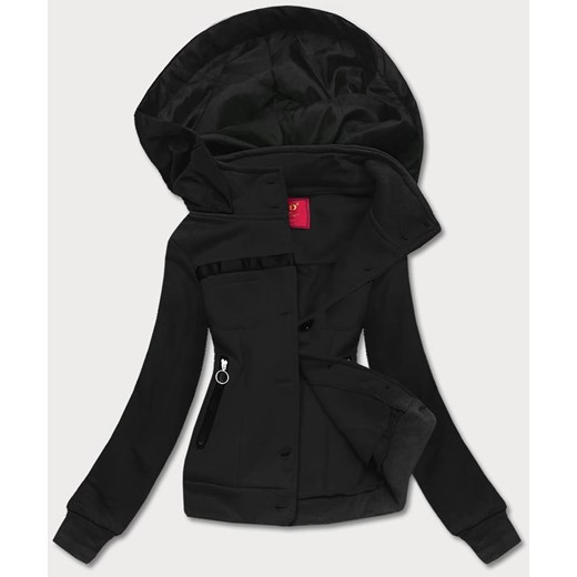 Krótka bluza rozpinana damska czarna (AMG-63) ze sklepu goodlookin.pl w kategorii Bluzy damskie - zdjęcie 184733509