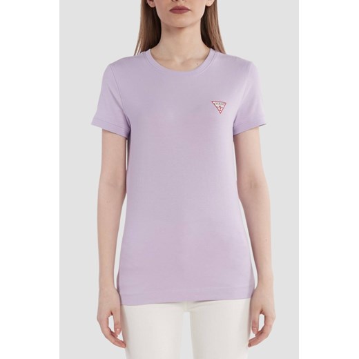 GUESS Lawendowy damski t-shirt Mini, Rozmiar XS ze sklepu outfit.pl w kategorii Bluzki damskie - zdjęcie 184734106