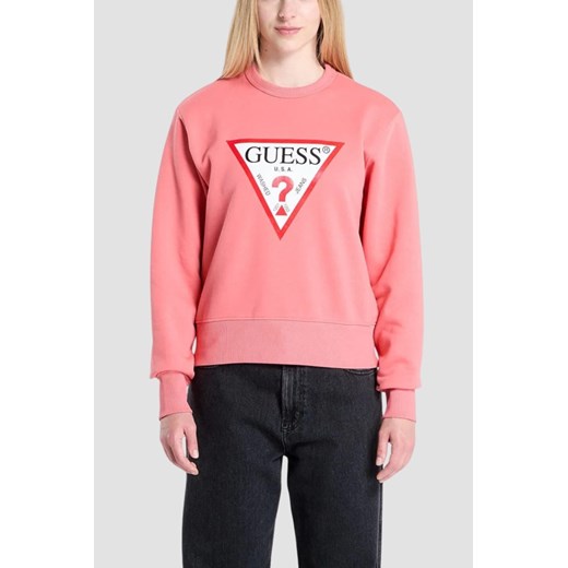 GUESS Różowa bluza damska Original Fleece, Rozmiar XS ze sklepu outfit.pl w kategorii Bluzy damskie - zdjęcie 184734155