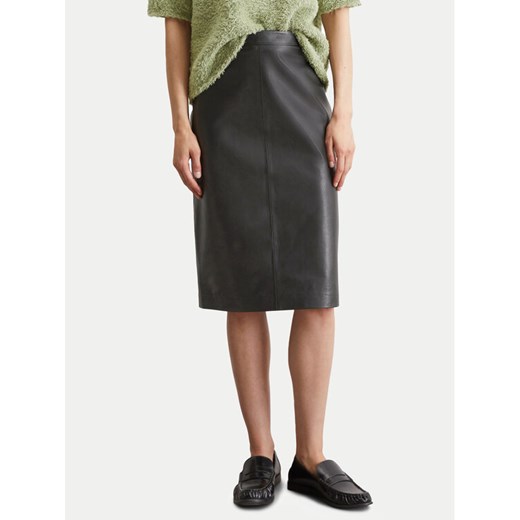 Marc O'Polo Spódnica skórzana 506 7035 77011 Czarny Regular Fit ze sklepu MODIVO w kategorii Spódnice - zdjęcie 184734446