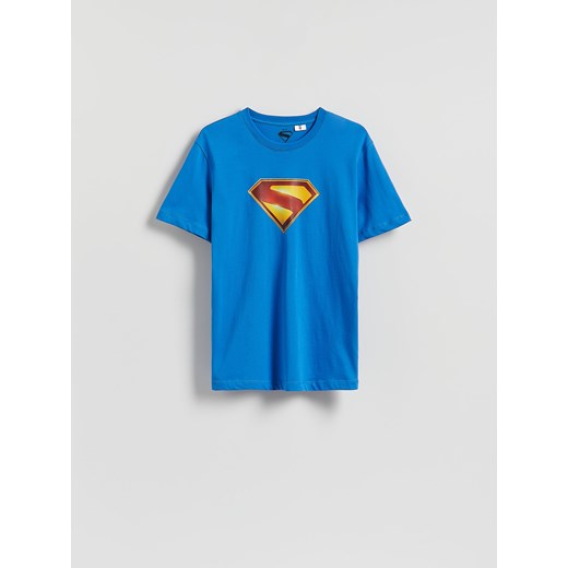 Reserved - Bawełniany t-shirt regular fit SUPERMAN™ - niebieski ze sklepu Reserved w kategorii T-shirty męskie - zdjęcie 184735609
