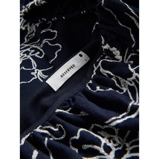 Reserved - Sukienka mini z haftem - granatowy Reserved M Reserved