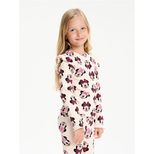 Sinsay - Koszulka z długimi rękawami z prążkowanej dzianiny Minnie Mouse - różowy ze sklepu Sinsay w kategorii Bluzki dziewczęce - zdjęcie 184736406