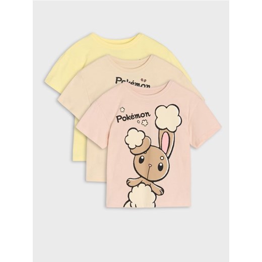 Sinsay - Koszulki 3 pack Pokémon - żółty ze sklepu Sinsay w kategorii Bluzki dziewczęce - zdjęcie 184736409
