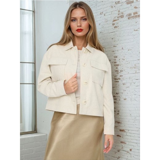 Sinsay - Kurtka z domieszką lnu - kremowy ze sklepu Sinsay w kategorii Kurtki damskie - zdjęcie 184736415