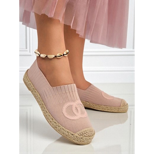 Damskie espadryle Theodora różowe z zamszowej skóry ekologicznej, płaskie ze sklepu royalfashion.pl w kategorii Espadryle damskie - zdjęcie 184737697