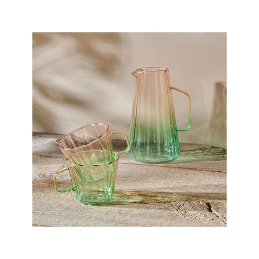 BELLA MAISON Szklanka w kolorze zielono-jasnoróżowym do herbaty - 340 ml Bella Maison onesize wyprzedaż Limango Polska